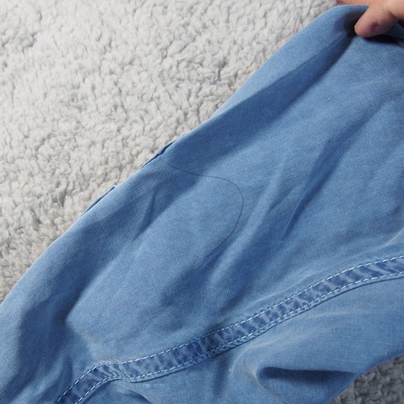 Tulliano Shirt Mens XL Button Up 100% Silk Cutaway Collar Blue Casual‎ Adult - Picture 10 of 10